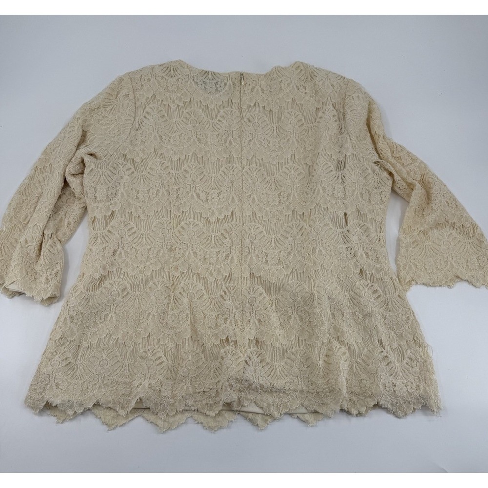 Women's cream lace top features Long sleeves Size XXXL - Picture 6 of 7